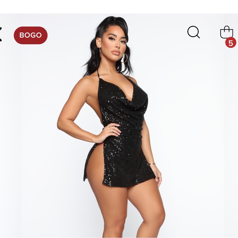 NWT fashionnova black feeling frisky mini dress